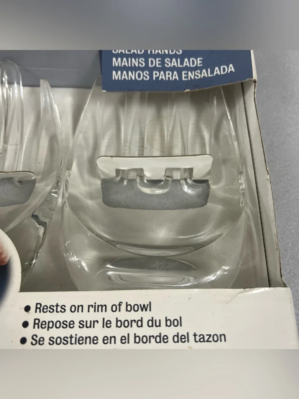 Creative Bath Salad Hands Serveware Set Clear Acrylic Rim Rest Vintage Gag 2002
